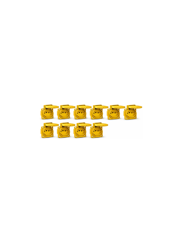 Kit C/ 10 Peças Tomada Industrial Embutir 20a 2p+t Amarela