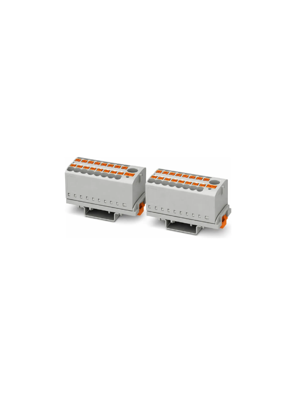 Kit 2x Bloco Distribuidor 8 Vias Entrada 4mm Saída 2,5mm Cinza