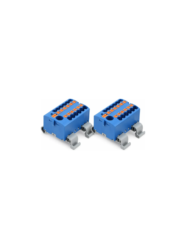 2x Distribuidor Elétrico 12 Via Trilho Din 24a 690v Azul